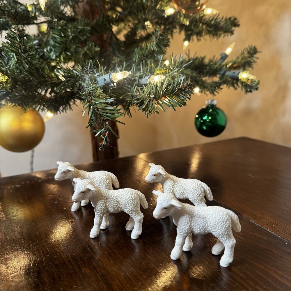Schleich Lamb 4 Lambs Identical Baby Sheep Farm Animal Plastic Toy Figure 2003‎